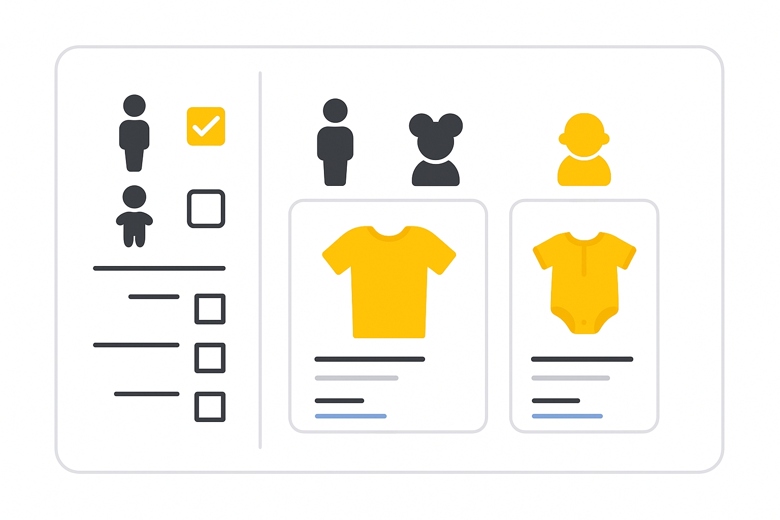 Example of age group filter in product listings