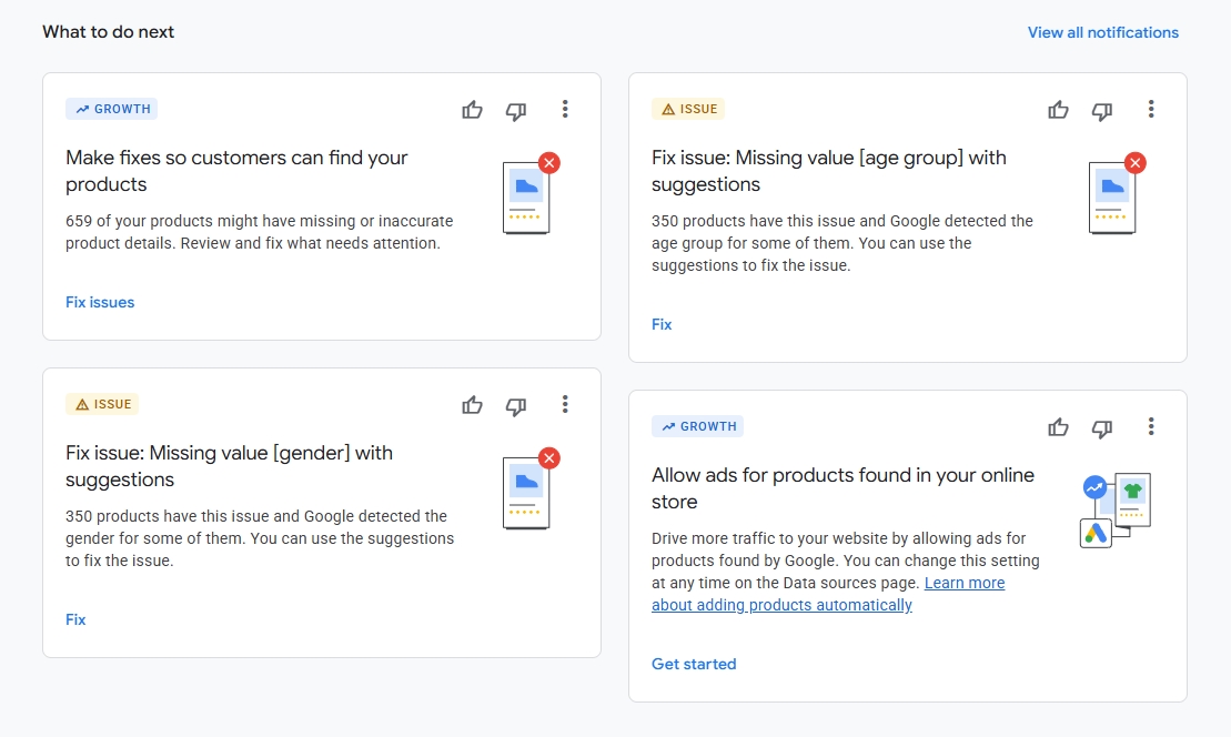errors in google merchant center next