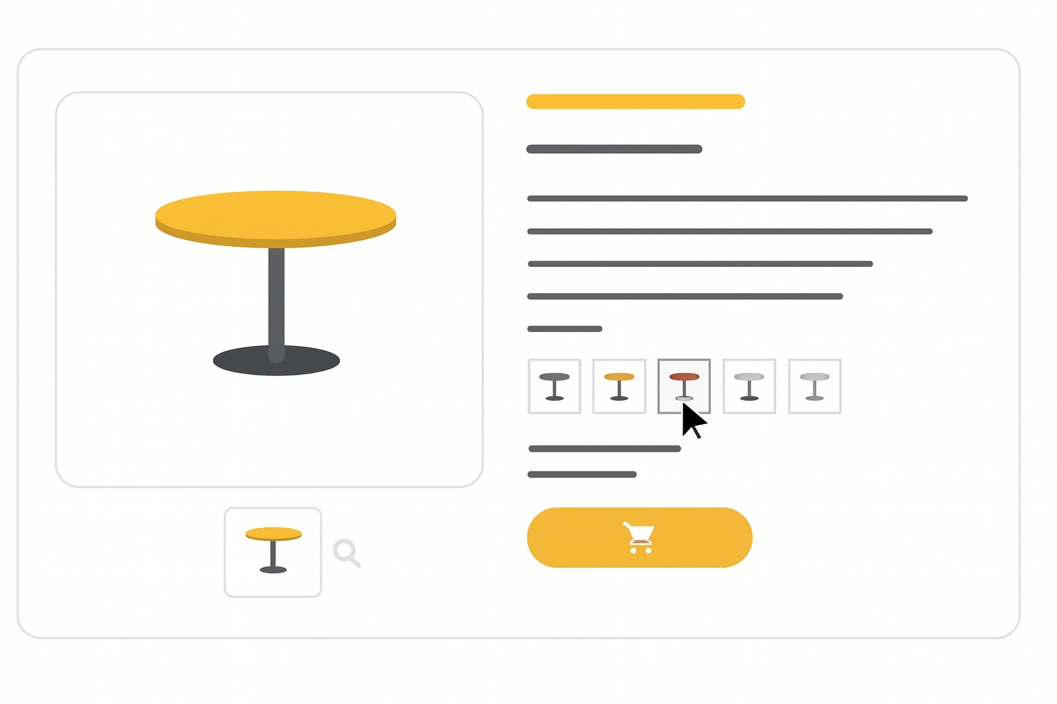 Example of filtering products by material in a Google Shopping listing
