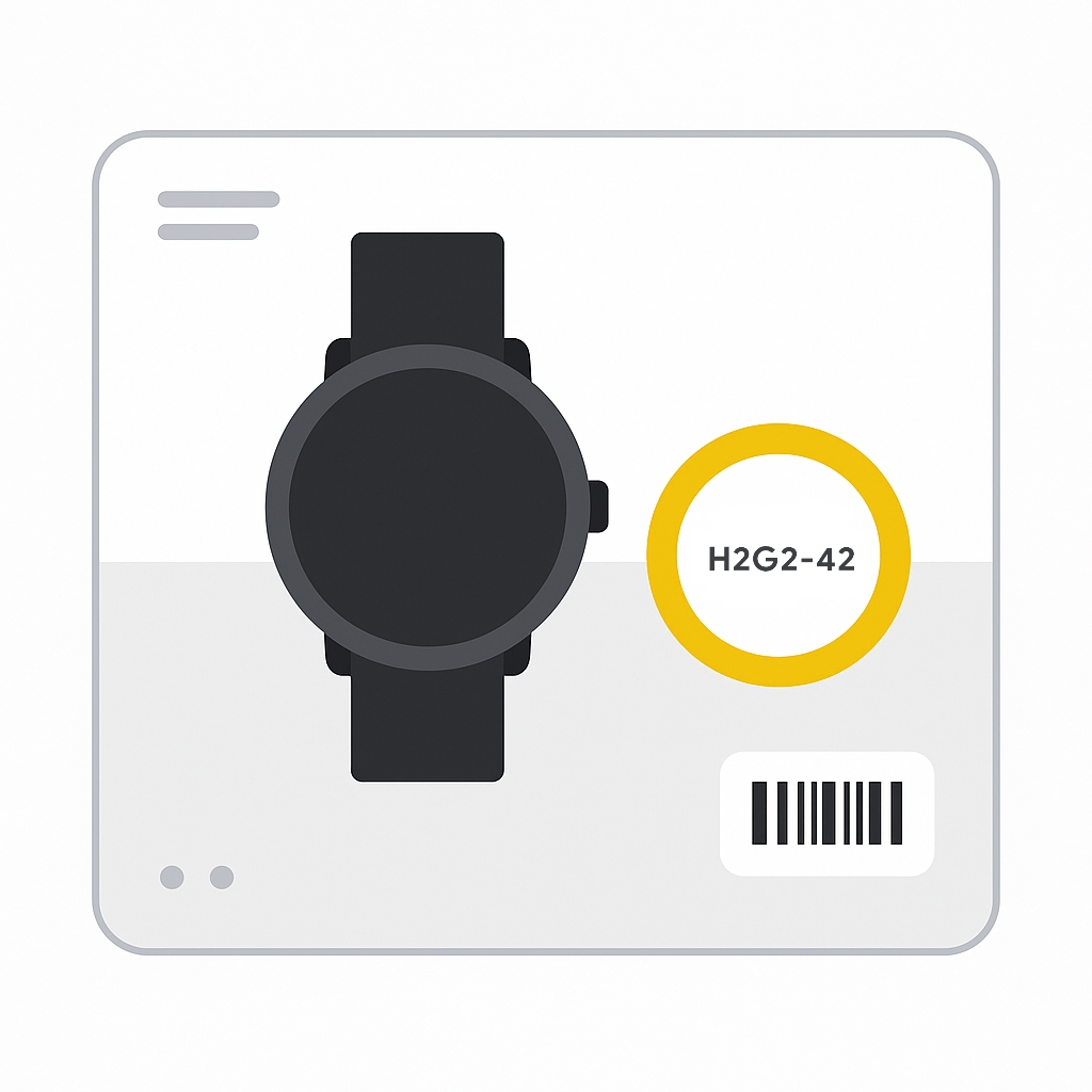 Example showing MPN on product packaging