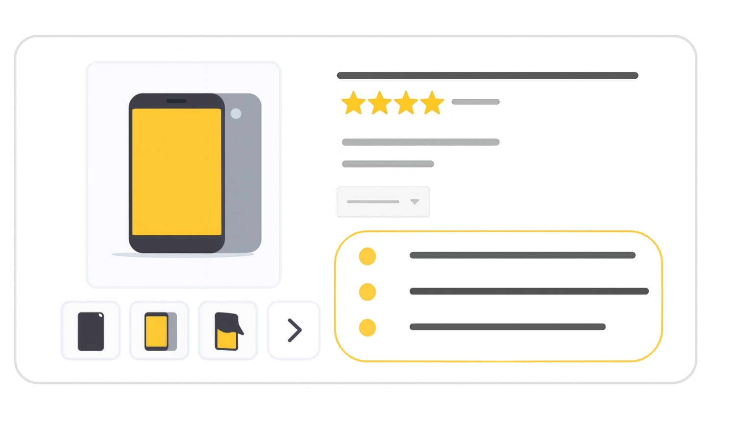 Example of product highlight field usage in a product listing
