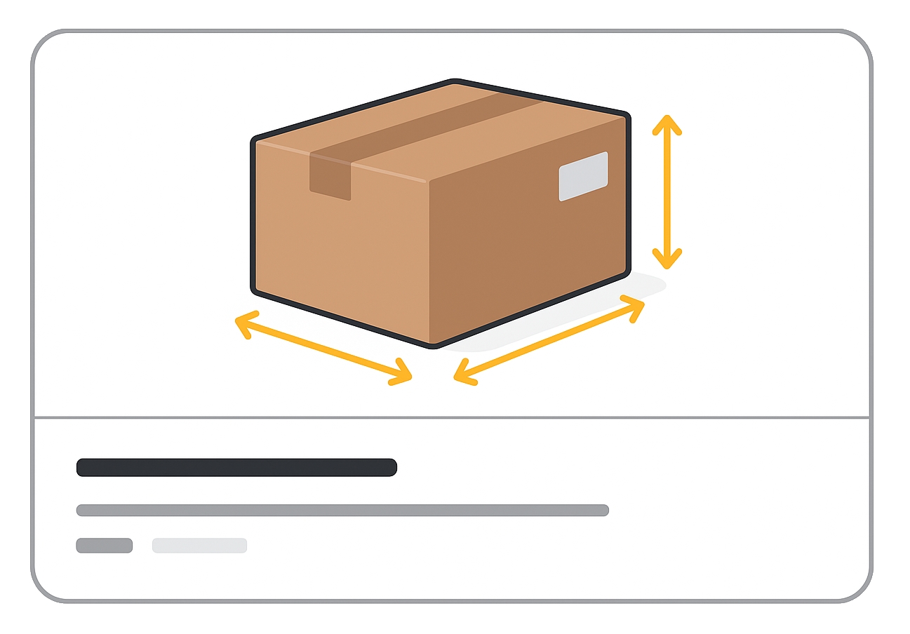 Example of shipping dimensions fields usage in a product feed